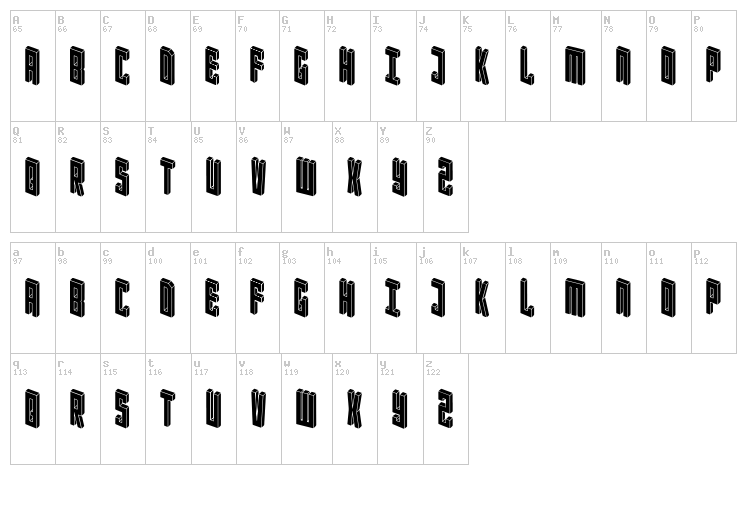 Blockbaq font map